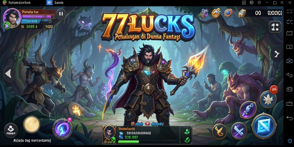Screenshot gameplay 77LUCKS menampilkan momen petualangan epik.