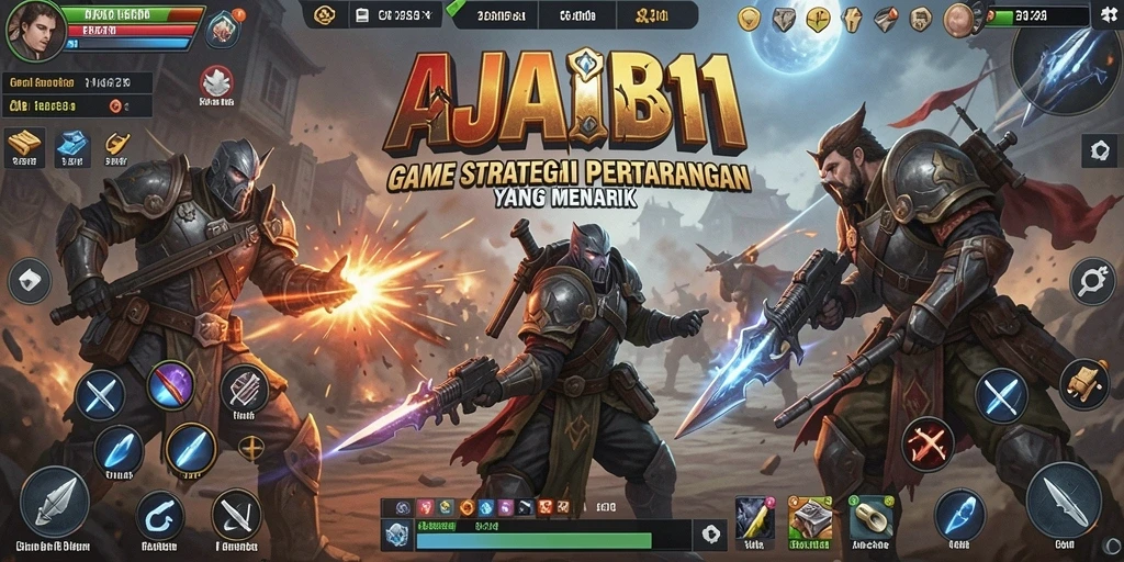 Tangkapan layar AJAIB11 menampilkan pertarungan strategis yang seru dan grafis menawan.