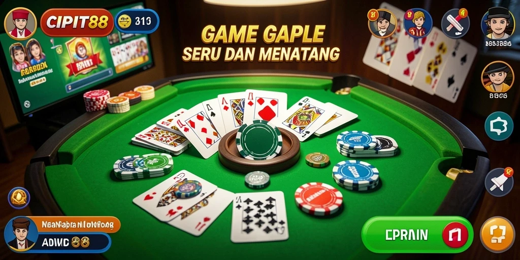 Tampilan gameplay seru dalam permainan Gaple CIPIT88.