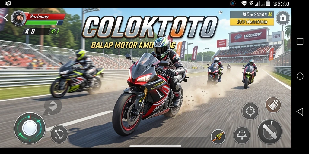 Screenshot gameplay seru dari balapan motor di COLOKTOTO.