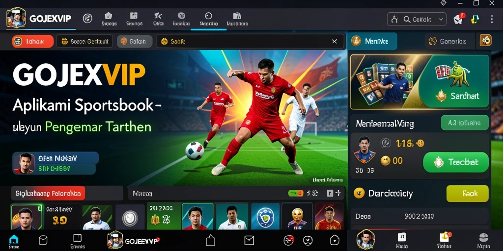 Screenshot menunjukkan antarmuka pengguna GOJEKVIP saat memasang taruhan olahraga.