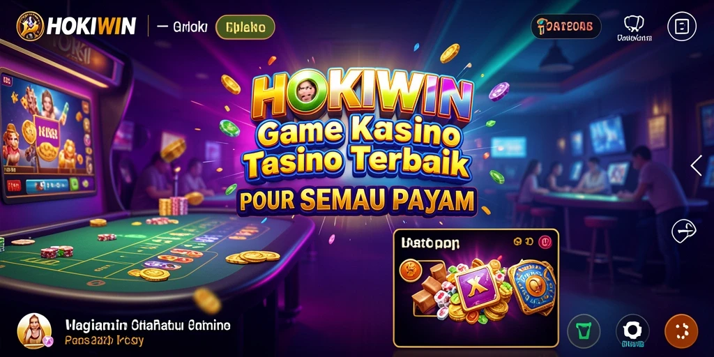 Gambaran gameplay HOKIWIN yang mendebarkan dan penuh aksi kasino.
