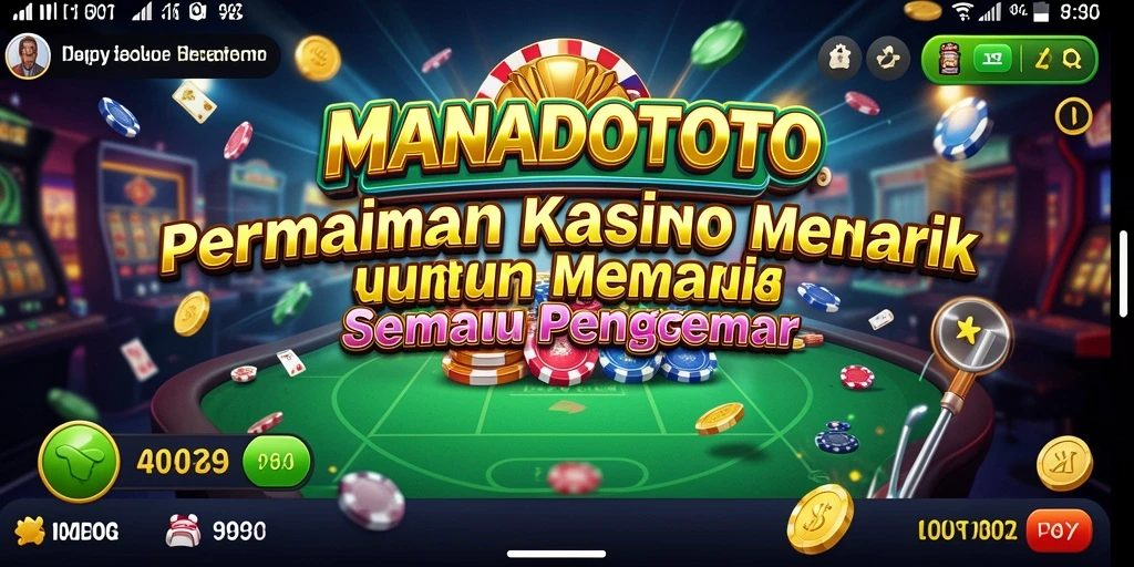 Gameplay seru MANADOTOTO dengan berbagai pilihan permainan Kasino.