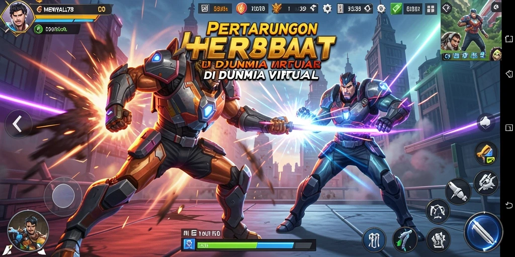 Screenshot MENYALA78 menampilkan aksi bertarung yang seru dan mendebarkan.