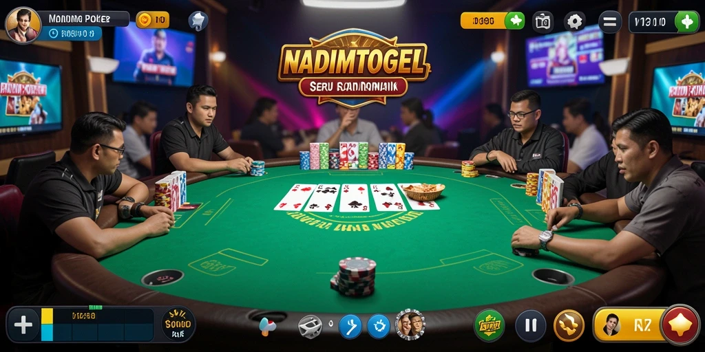 Tampilan gameplay NADIMTOGEL dengan aksi seru poker.