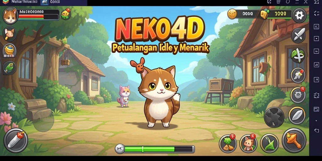 Tampilan gameplay NEKO4D yang seru dengan kucing-kucing lucu.
