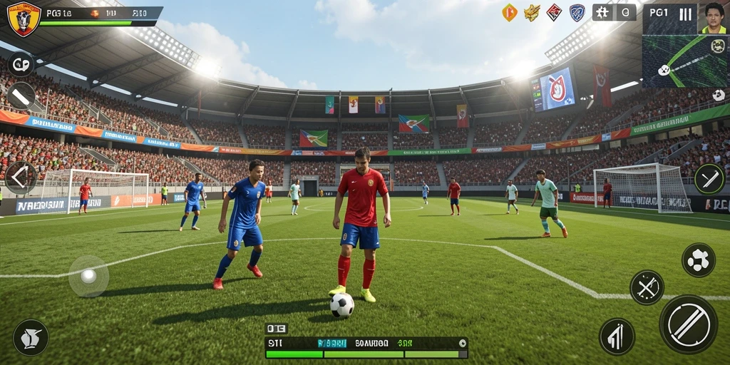 Tampilan gameplay PG11 yang menegangkan dan seru di lapangan olahraga.