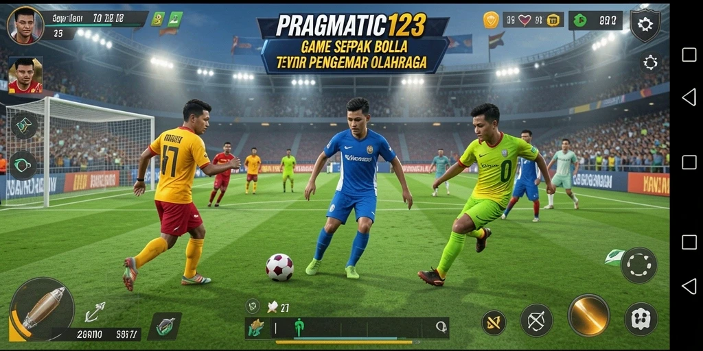 Tampilan gameplay seru dari PRAGMATIC123 yang menampilkan aksi pertandingan sepak bola.