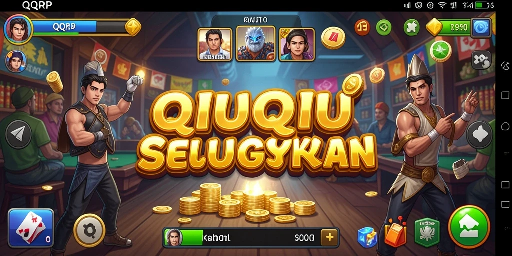 Screenshot gameplay QQRP menampilkan aksi seru permainan QiuQiu.