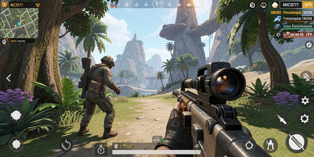 Tampilan menegangkan dari gameplay TPS RICIS77.