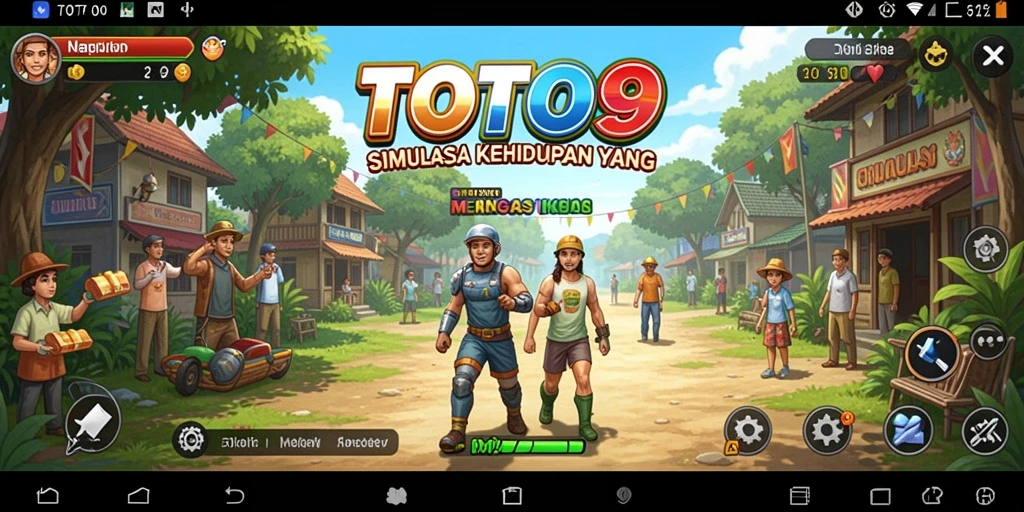 Tampilan gameplay TOTO9 yang menarik dengan interaksi karakter yang dinamis.