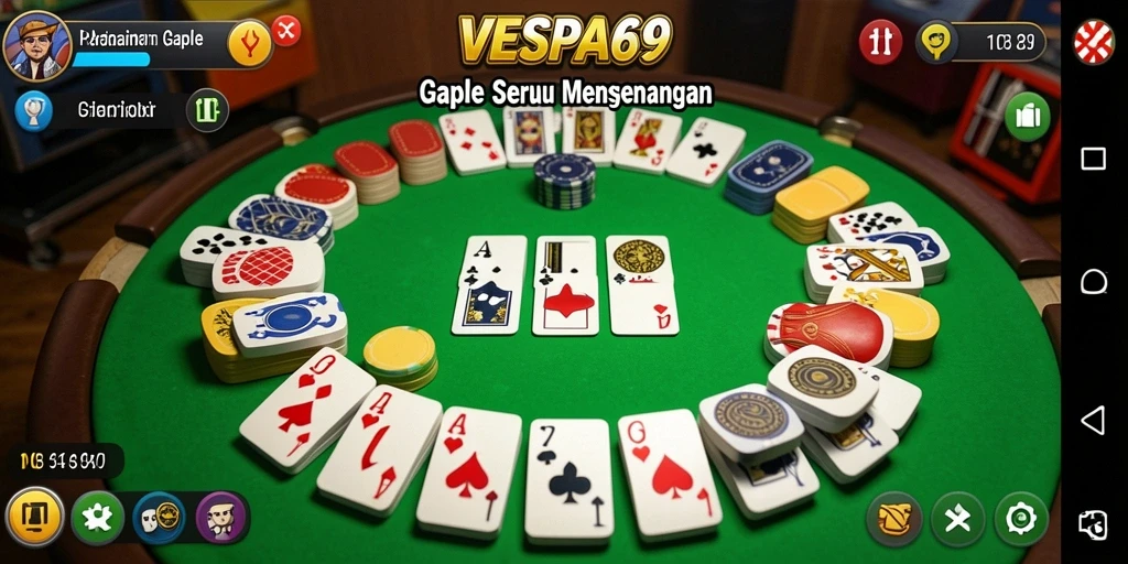 Screenshot VESPA69 menunjukkan asik dan serunya bermain Gaple bersama teman-teman.
