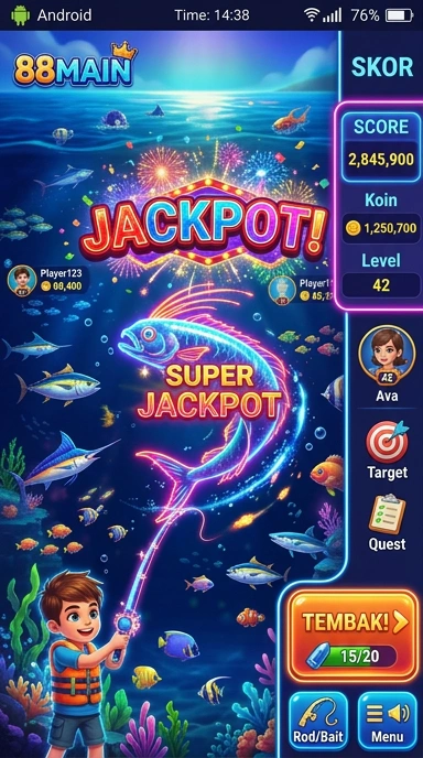 Tampilan utama aplikasi 88main dengan berbagai kategori APK.